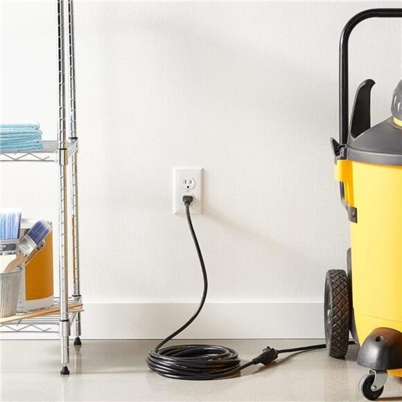 Power Extension Cord, 25 Feet, 13 Amps, 125V, Black - Picture 11 of 12